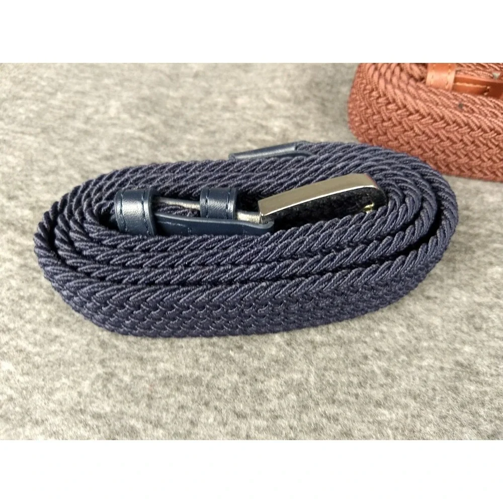 Woven Elastic Braided Belts Set/3  Black‎ Rust Navy Men 44